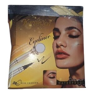 2 Pk Sealed 24 Hour Waterproof Intense Black Eyeliner With Mirror Tip New